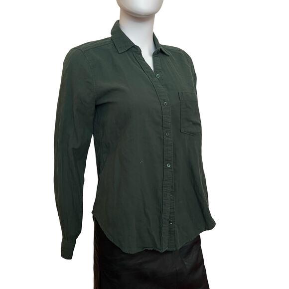 Abercrombie & Fitch A&F Green Flannel Button-Down Shirt Top S - Picture 2 of 6